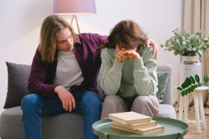Couple supporting each other